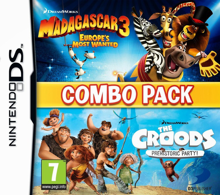 The Combo Pack - Madagascar 3 - Europe's Most Wanted + Croods - Prehistoric Party!