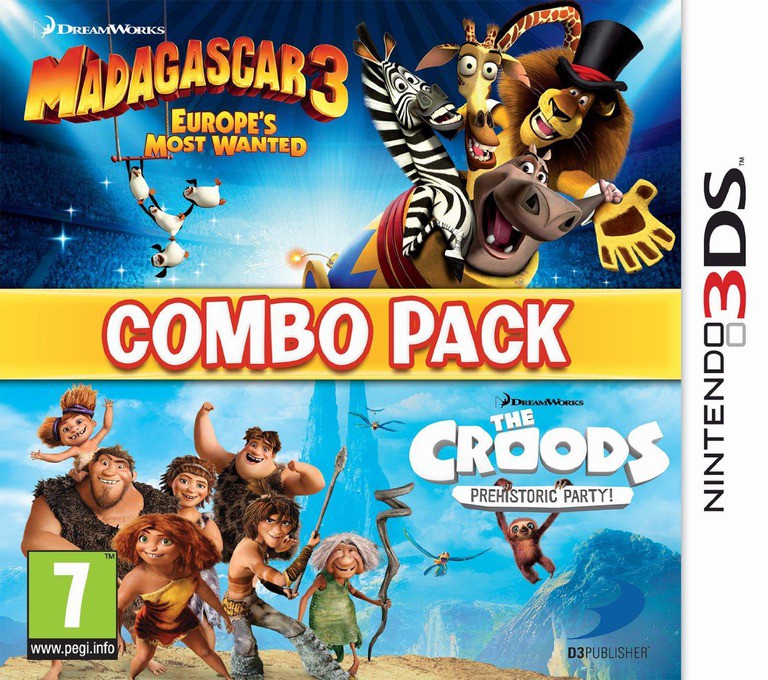 The Combo Pack - Madagascar 3 - Europe's Most Wanted + Croods - Prehistoric Party!
