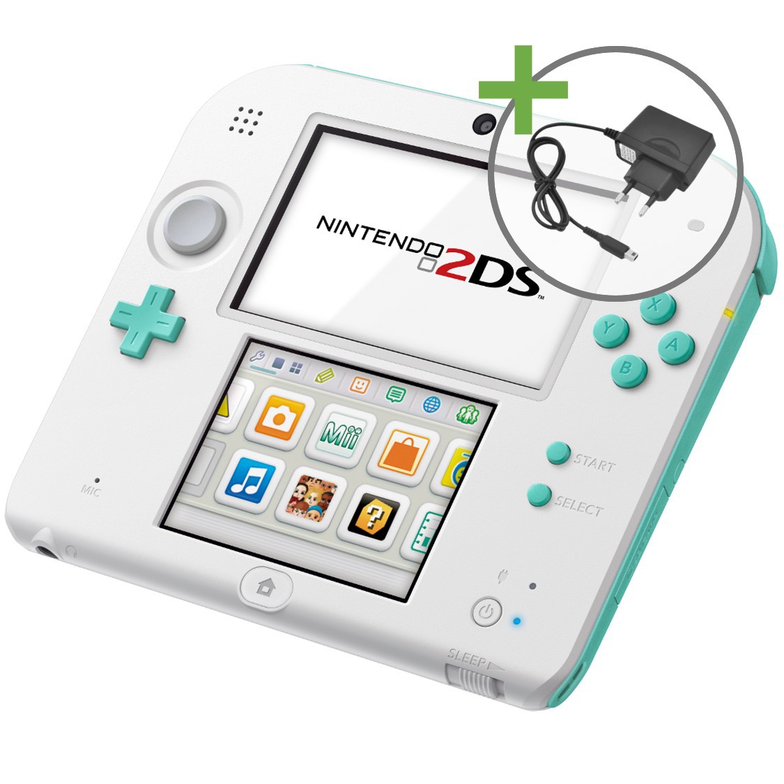 Nintendo 2DS - White/Green (Sea Green)