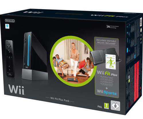 Nintendo Wii Starter Pack - Wii Fit Plus + Wii Sports Black Edition